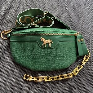 Green Crocodile-Embossed Women Bag